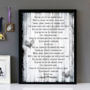 "Kiss Me" - Sixpence None the Richer - Framed Lyrics Wall Art Design